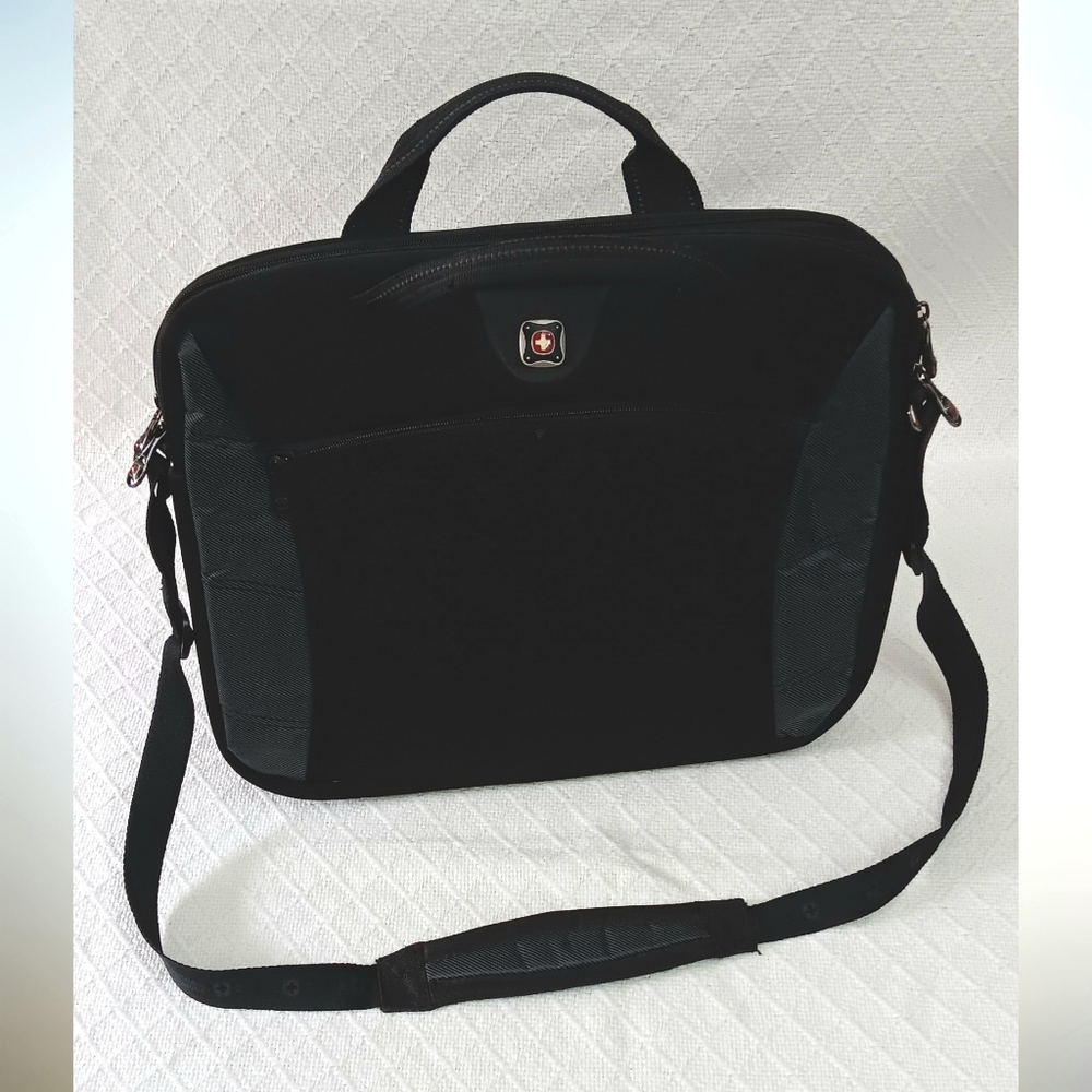 Wenger Swissgear Shoulder Double Slim Case Laptop Bag Black and Gray
